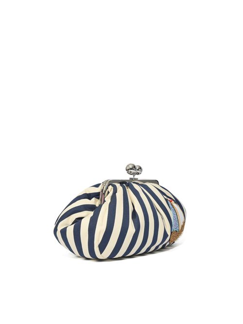 Pasticcino Bag medium WKAGERUSIA in cotone a righe blu e bianco WEEKEND MAX MARA | 2615511135600007